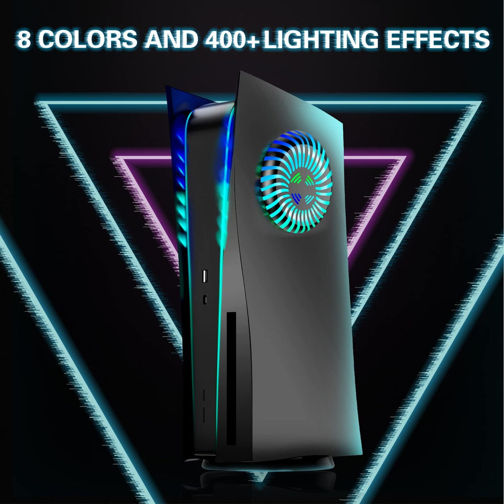 PS5 Faceplates with Cooling Vents LED Lights Black O84727