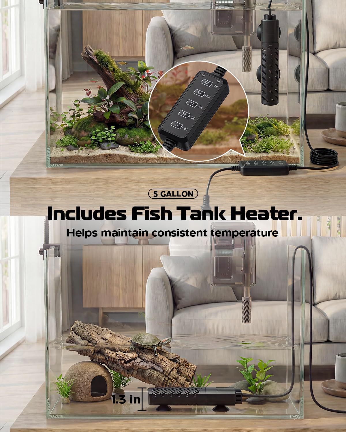 5 Gallon Glass Aquarium Starter Kit D32797