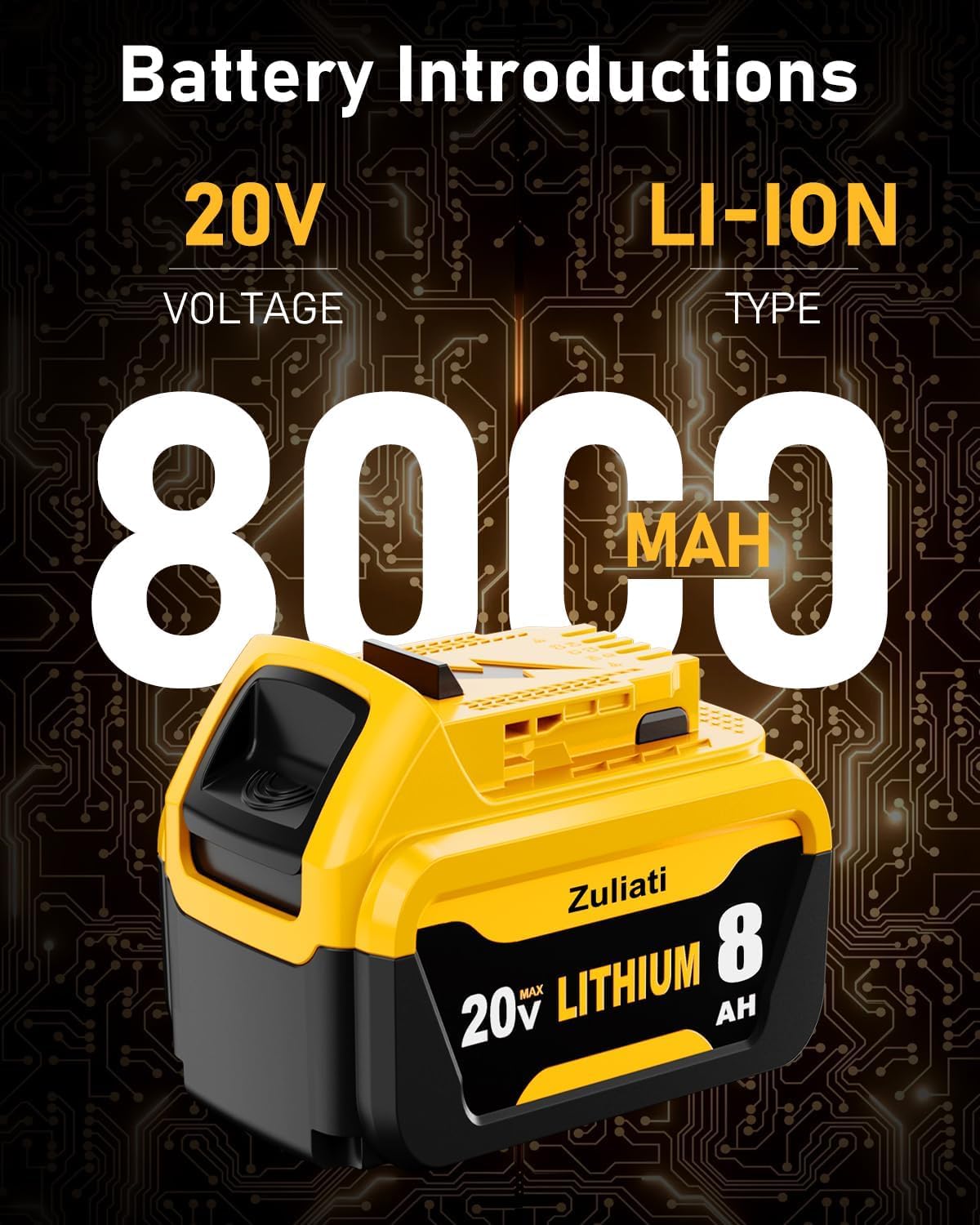 8.0Ah Replacement Battery 2PC D12993