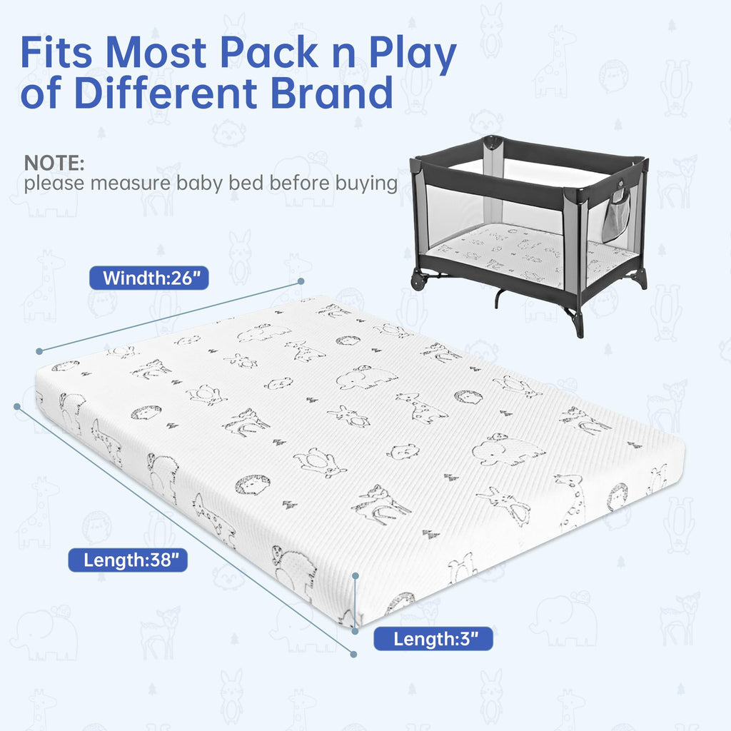Pack and Play Mattress 38"x26" Firm Support Foam M937434