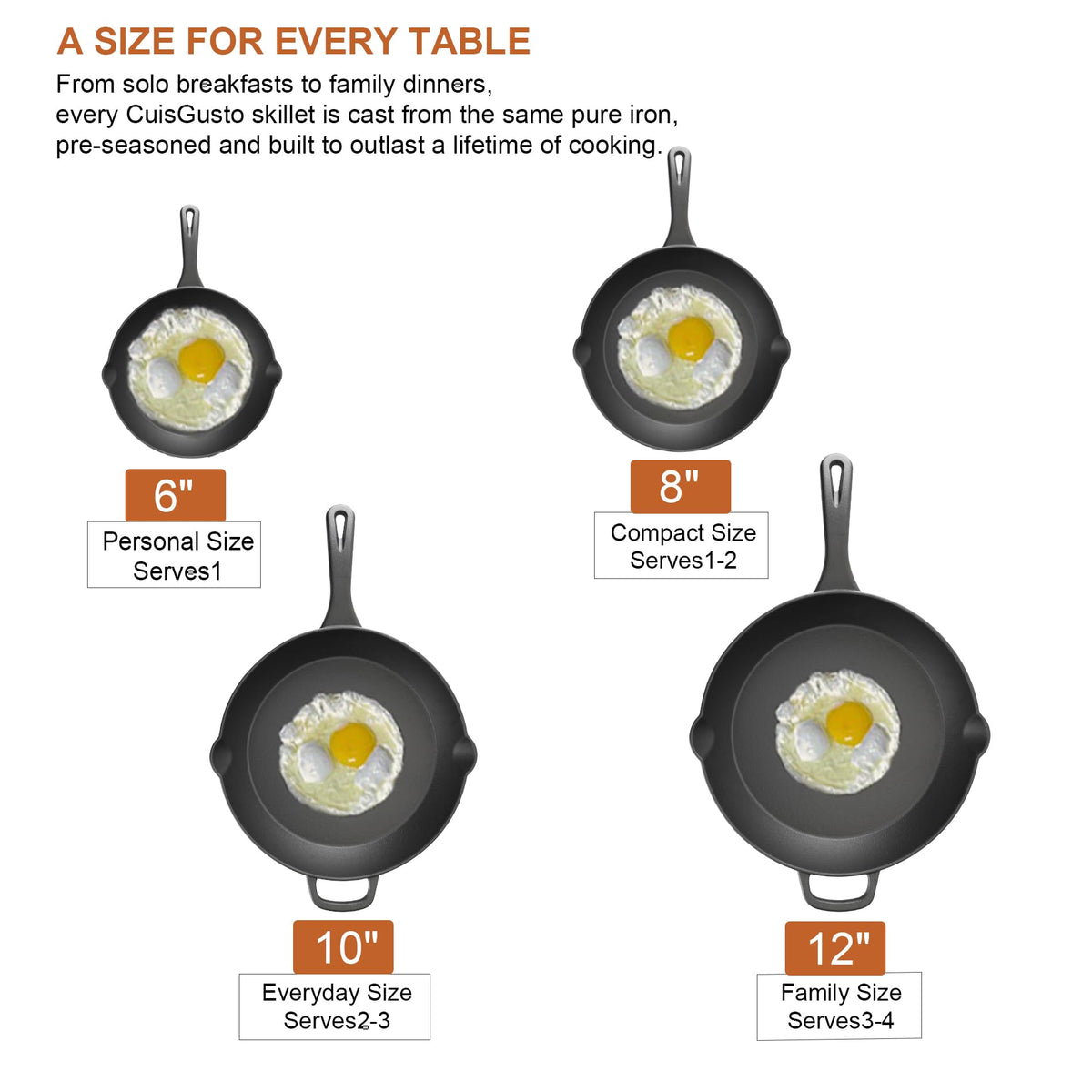 10 Inch Pre-Seasoned Cast Iron Skillet with Lid A66543