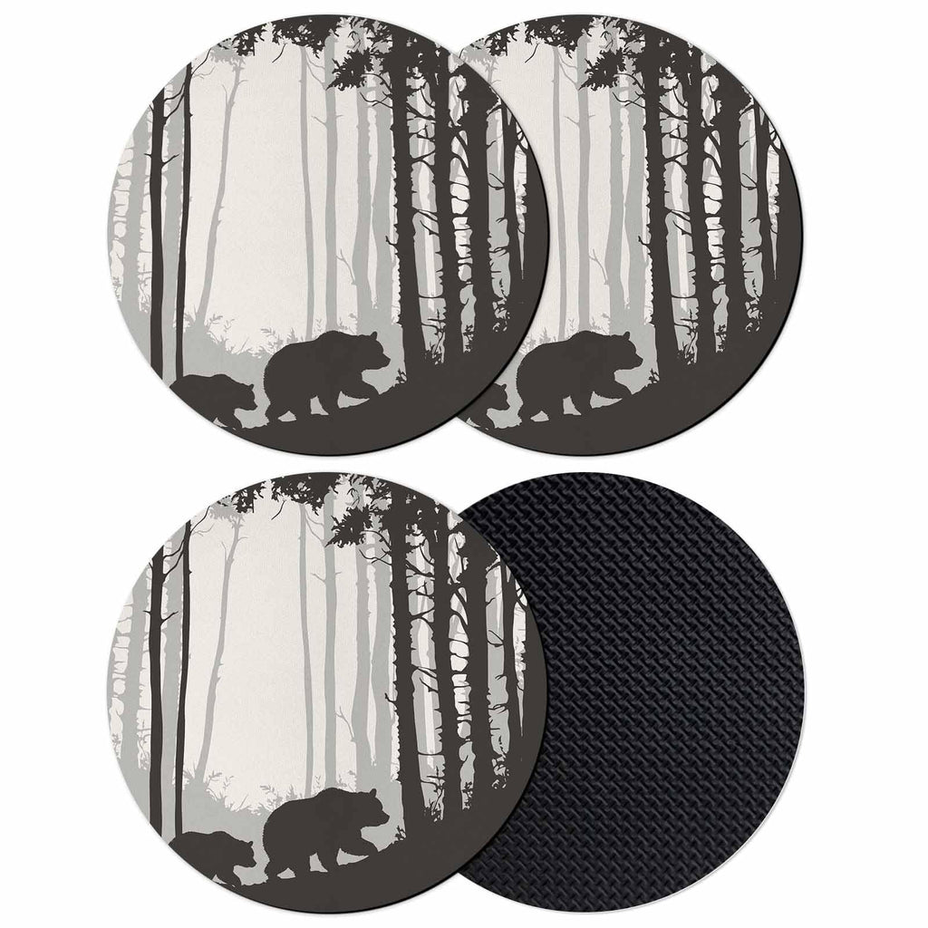 Black Grey Absorbent Coasters Set of 4 N88505