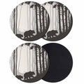 Black Grey Absorbent Coasters Set of 4 N88505