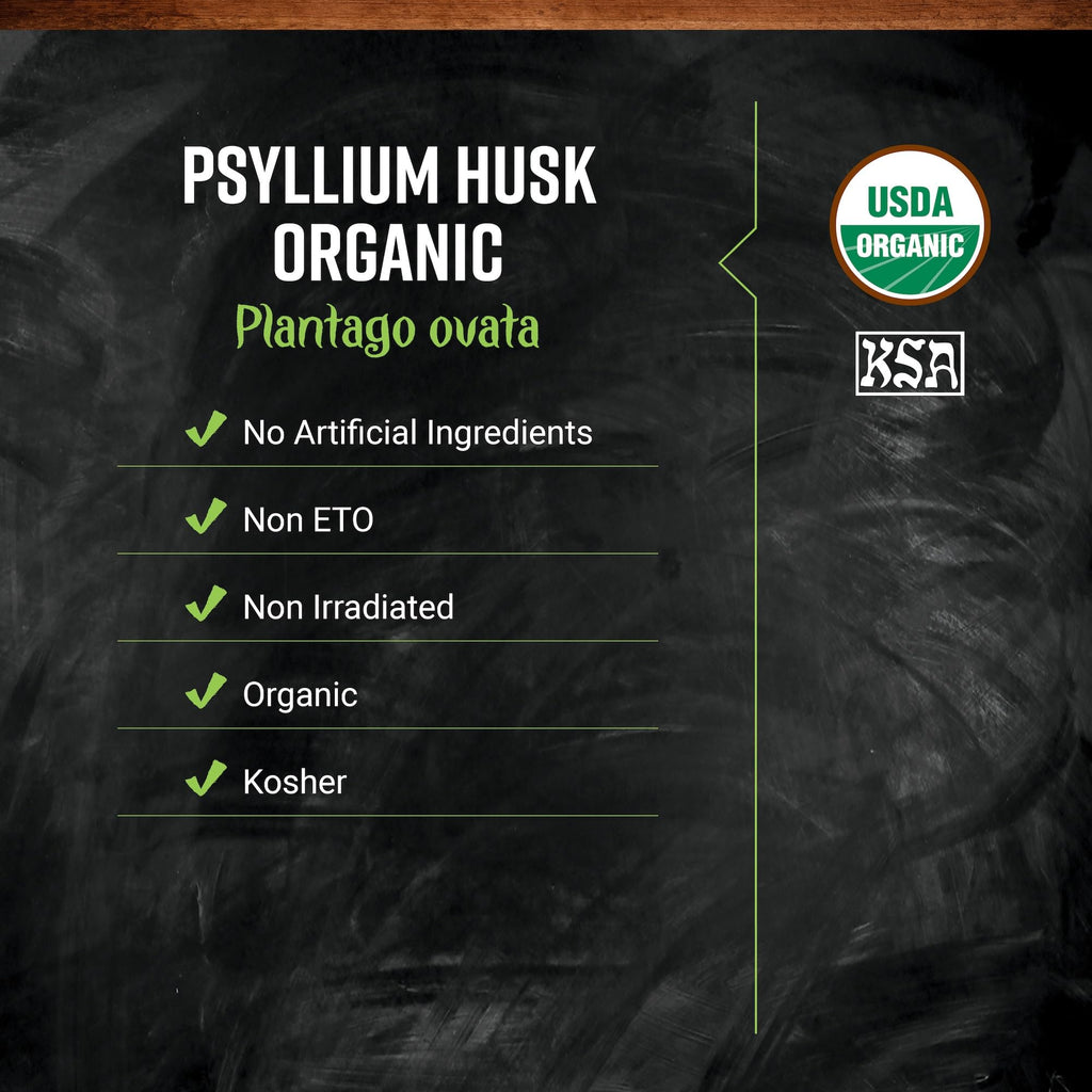 Organic Whole Psyllium Husk 16 Ounce R1222