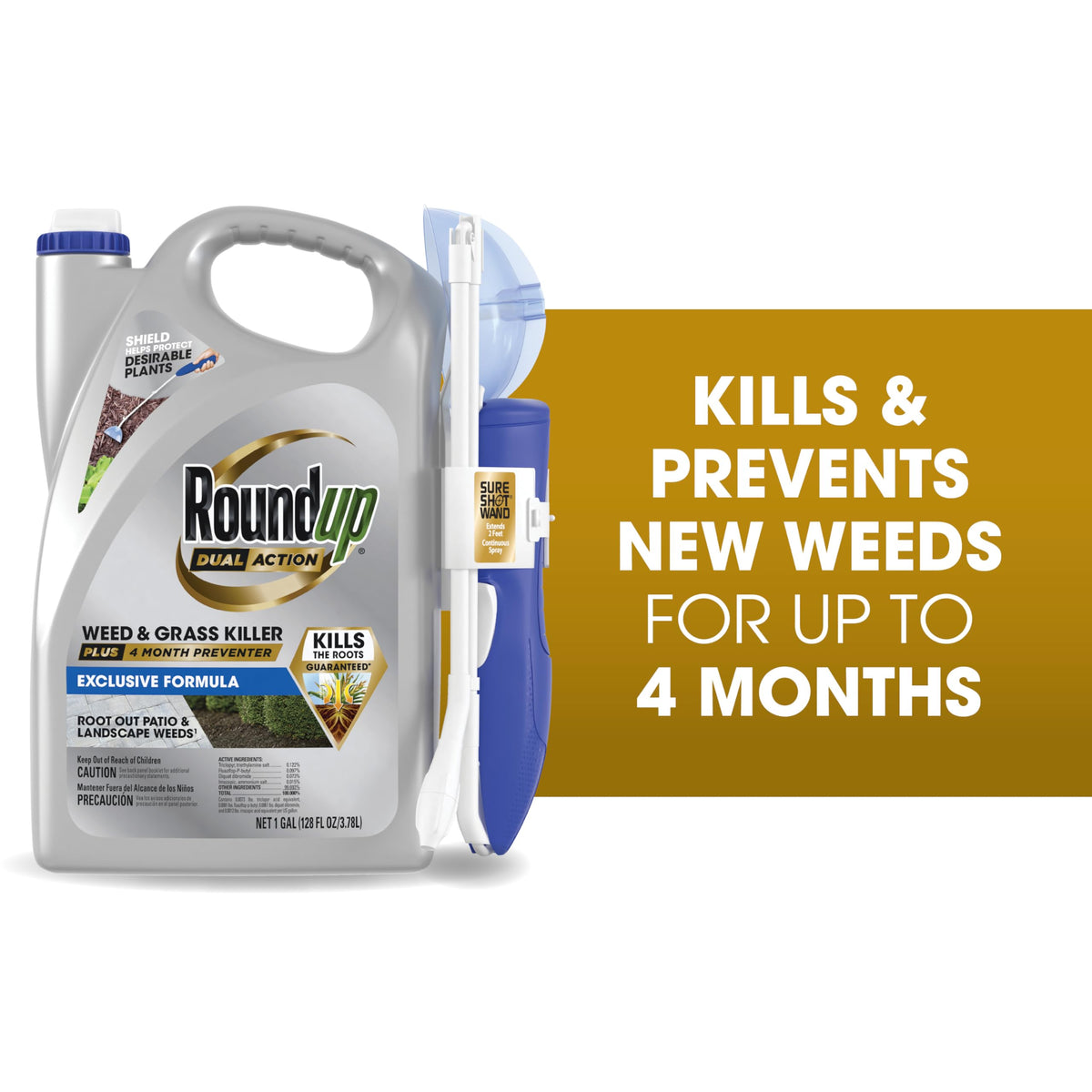 Dual Action Weed & Grass Killer with Wand, 1 gal. D123803