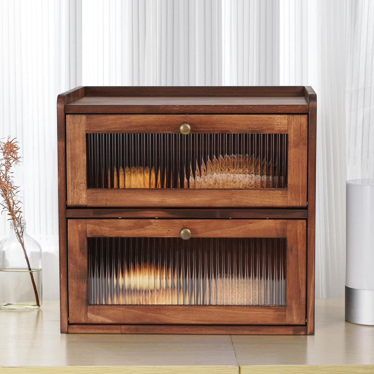 Large Wooden Bread Box U343
