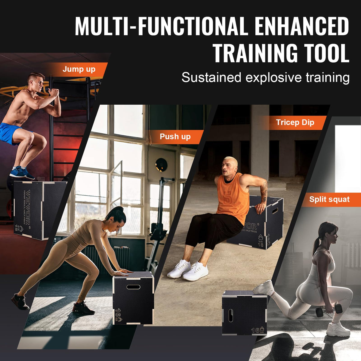 3 in 1 Wood Plyometric Jump Box D853606