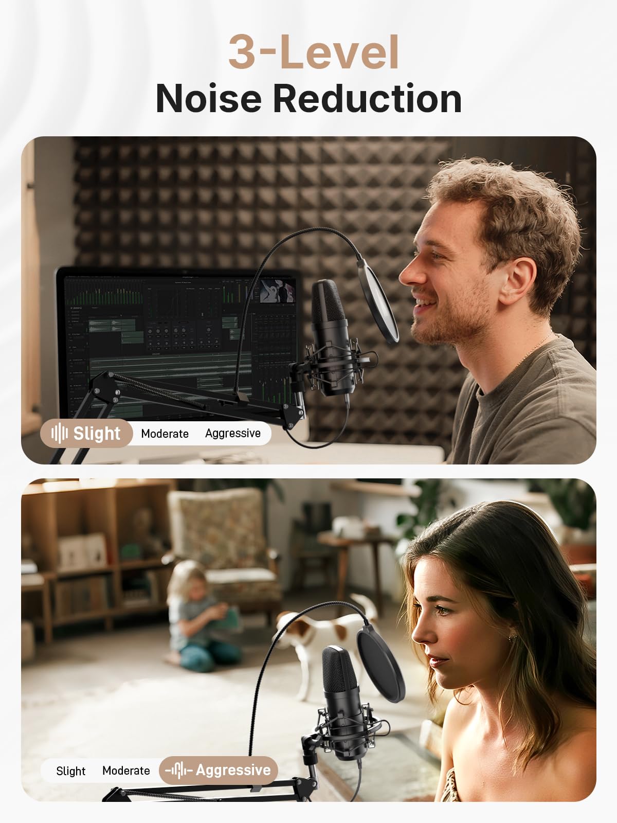 XLR/USB Condenser Microphone 192kHz/24Bit Cardioid Mic Kit R2592