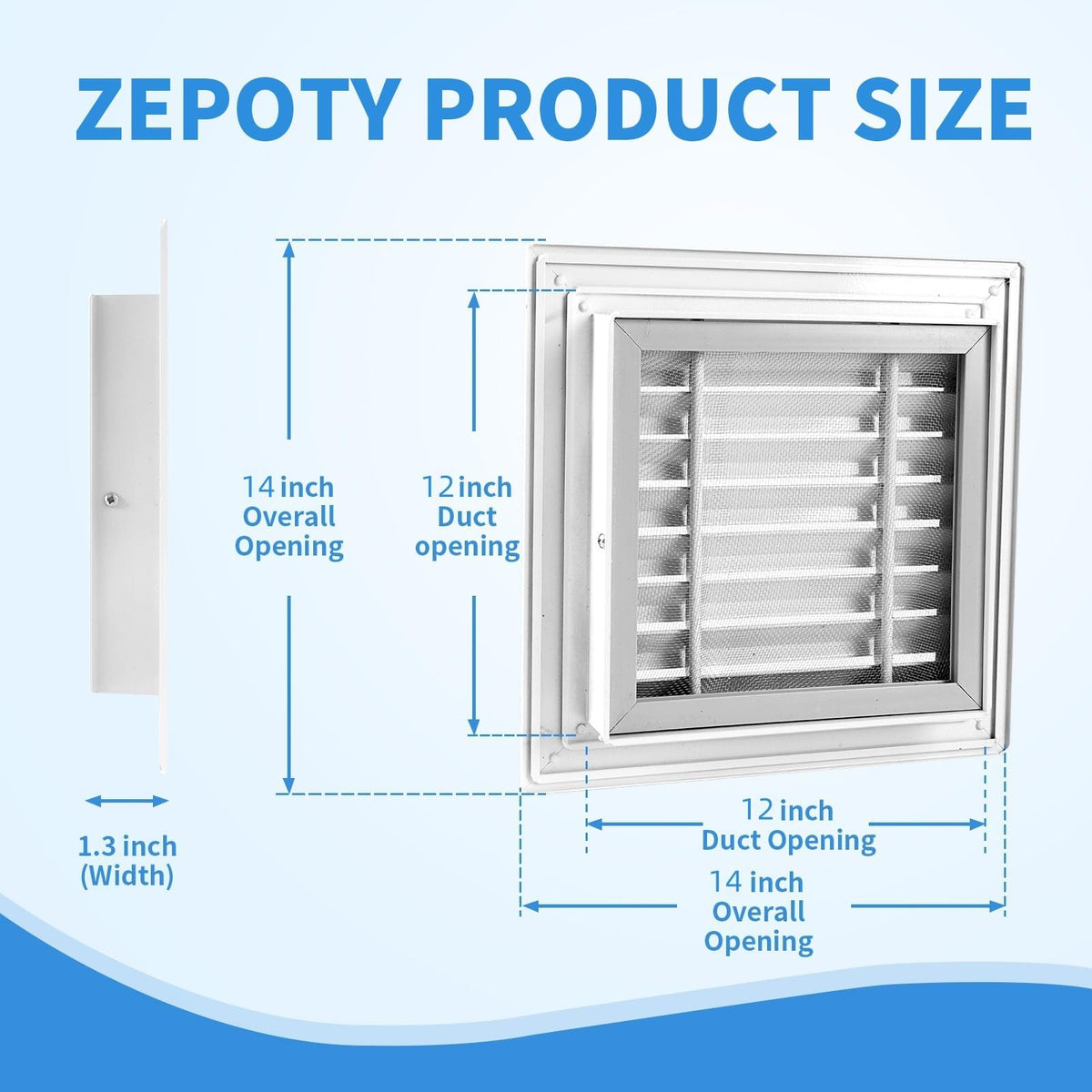 14" x 14" Aluminum Gable Vents with Screen, 2 Pack I27194