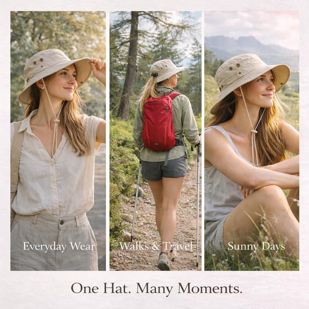 Ponytail Sun Hat Waterproof UPF 50+ Wide Brim S549341