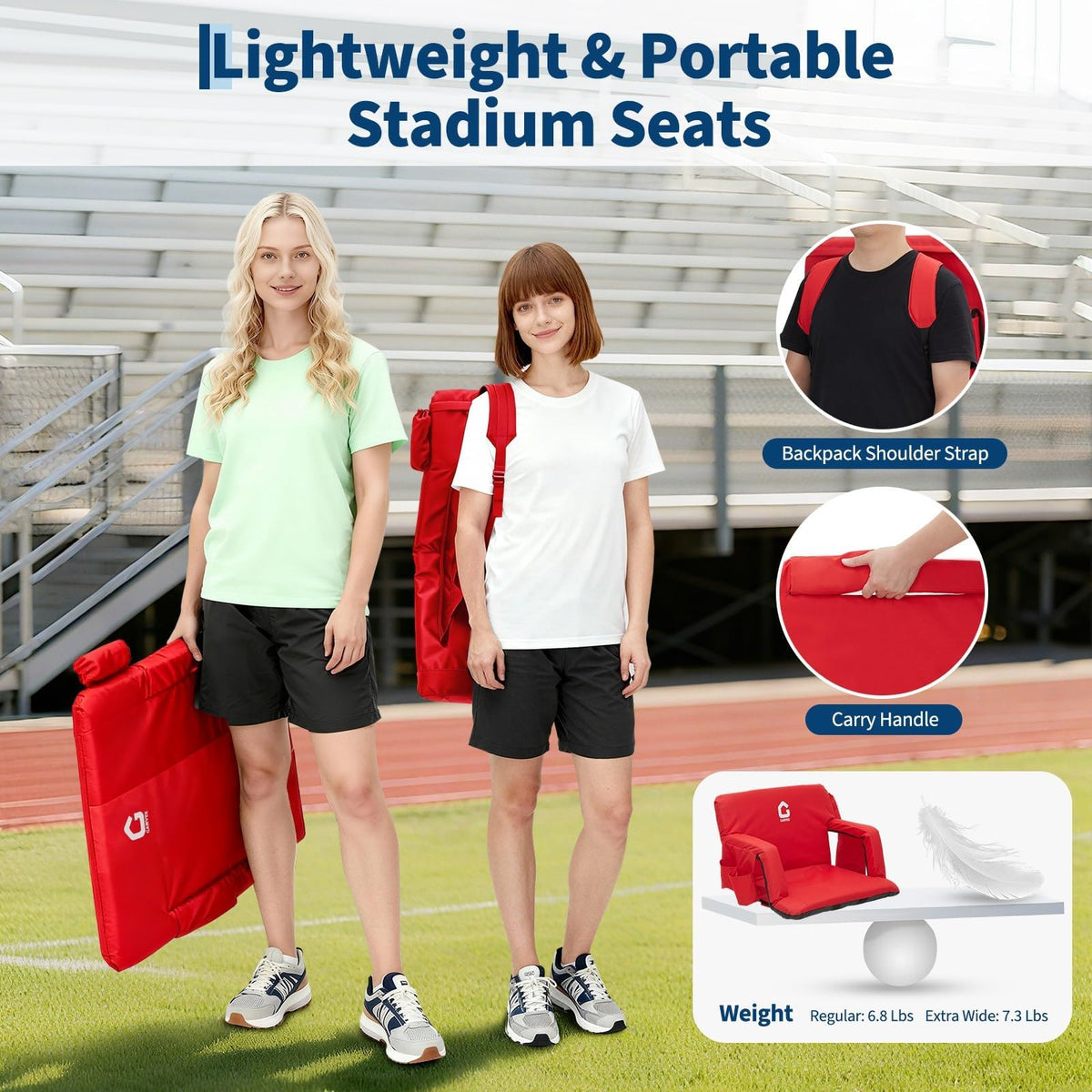 2 PCS Portable Folding Stadium Bleacher Chair Y519