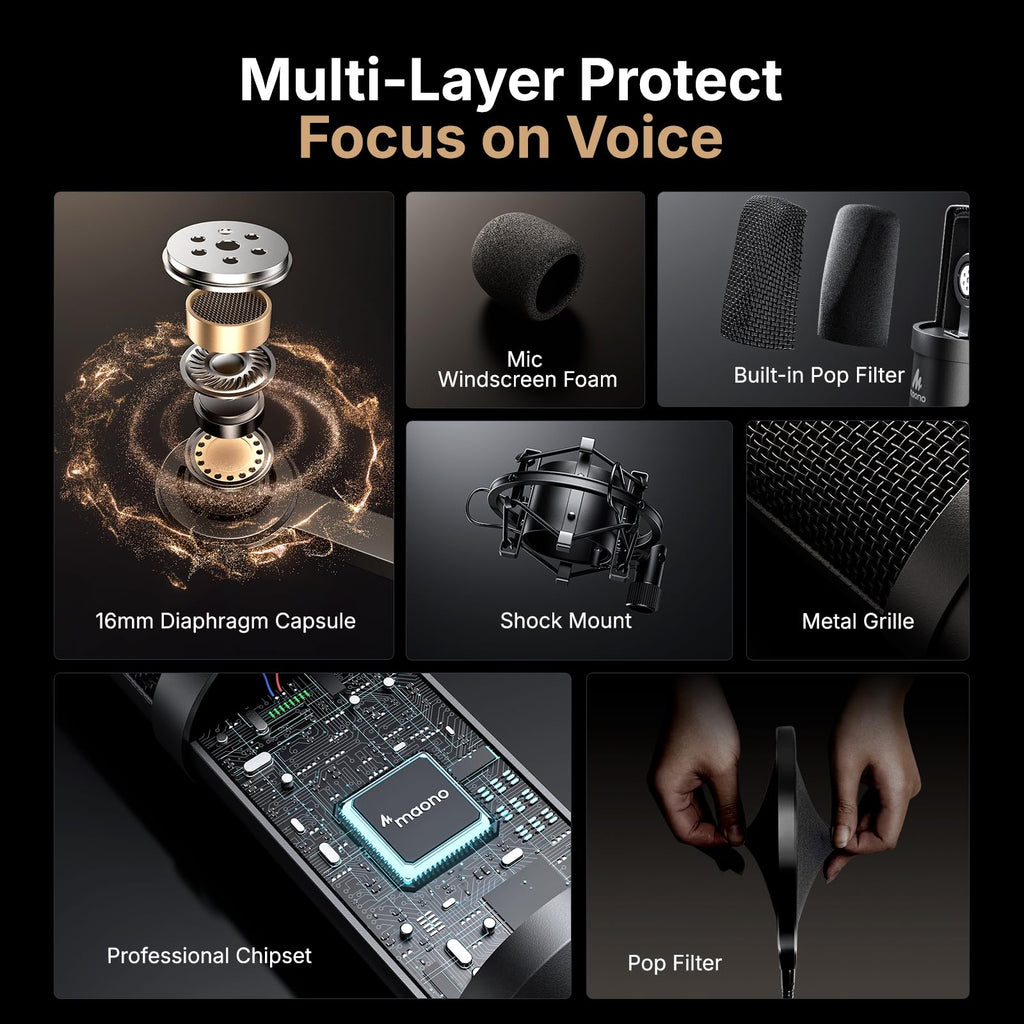 USB Microphone 192kHz/24Bit Condenser Mic Kit S736