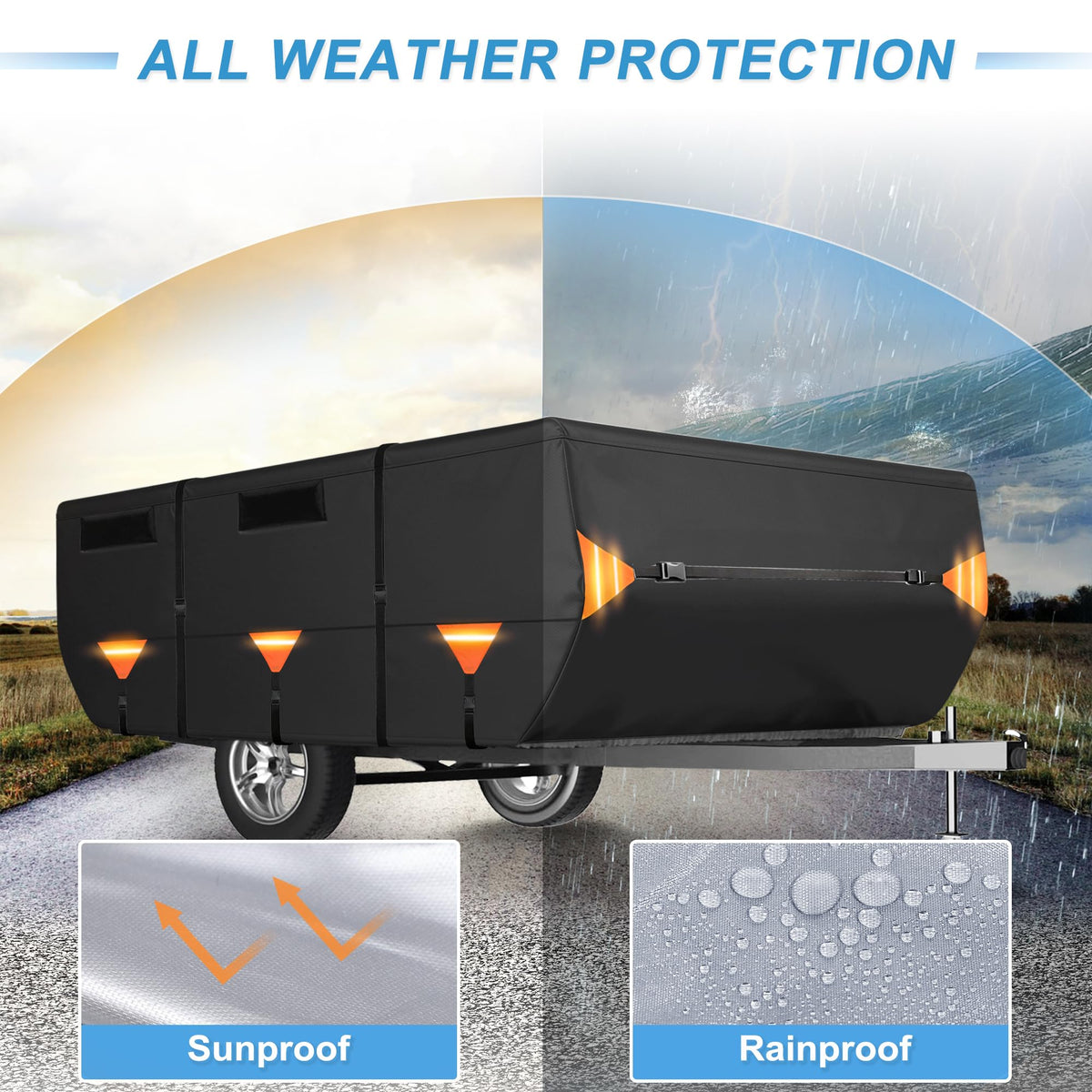 14ft-16ft Heavy Duty Oxford Waterproof Pop-Up Camper Cover F504782