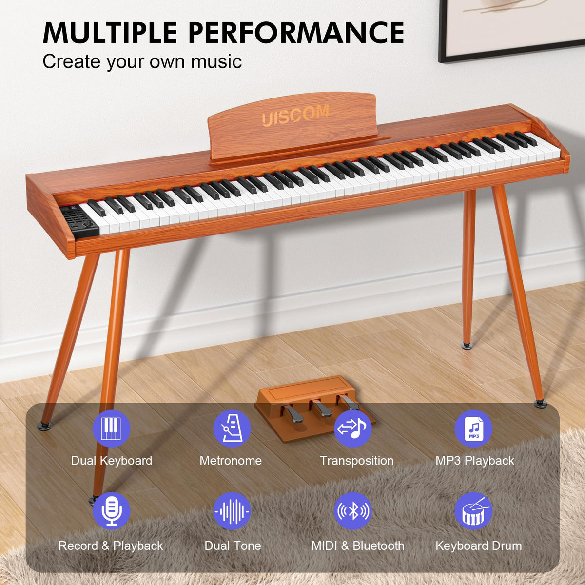 88 Key Semi-Weighted Digital Piano Keyboard C5801