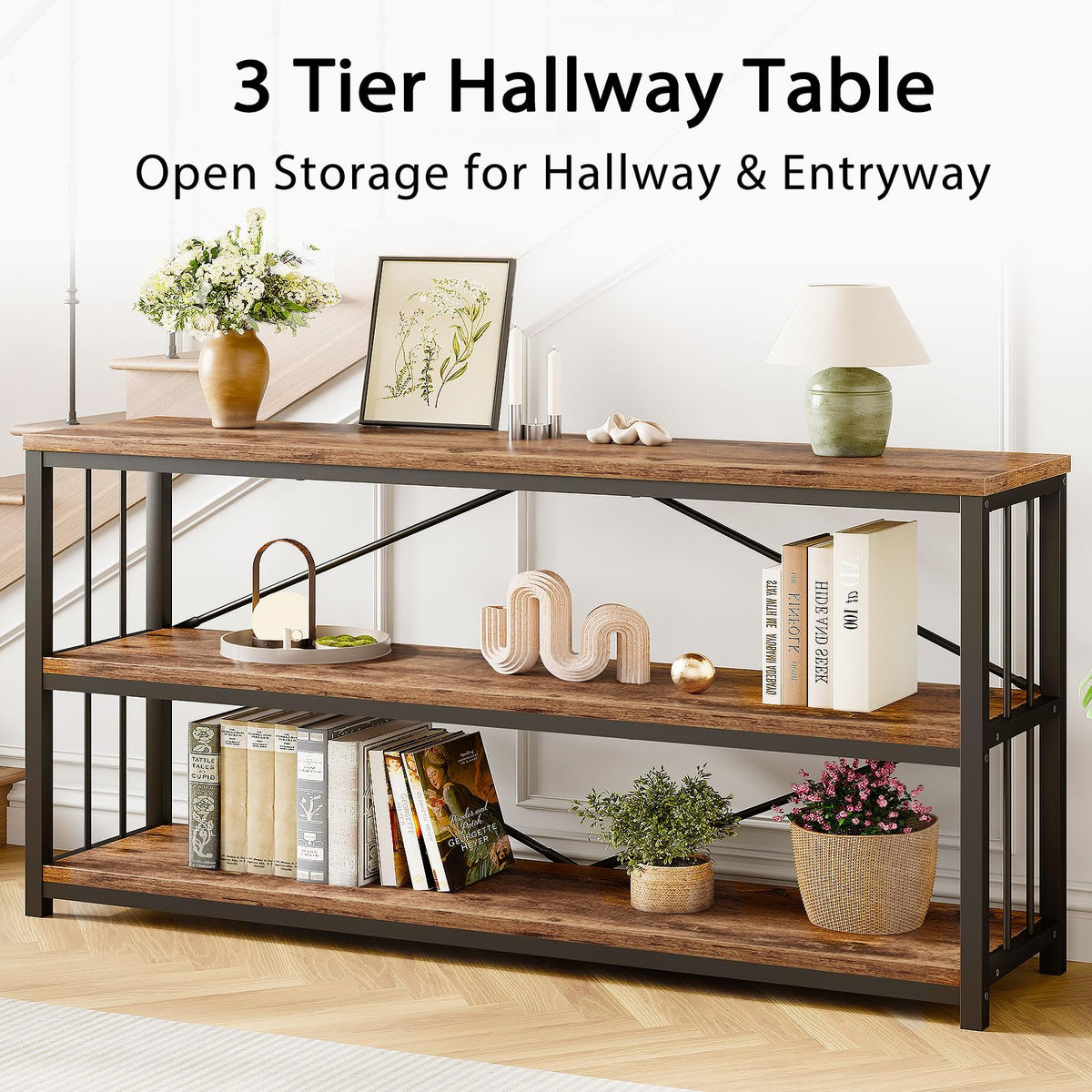 70 Inch Rustic Brown Console Table T7677
