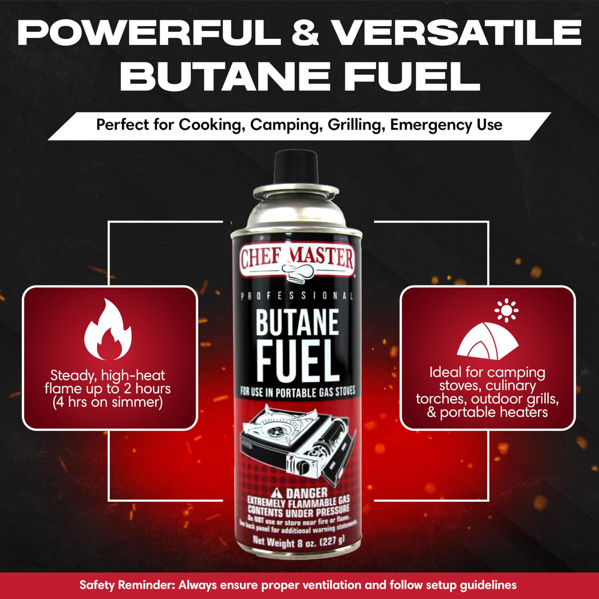 Butane Fuel Canister 8 oz 4-Pack H286