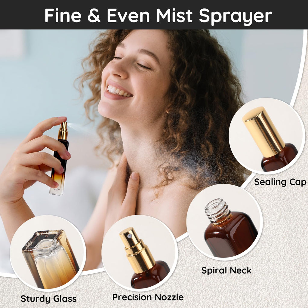 0.5oz 2pcs Empty Glass Perfume Atomizer Spray Bottles X995