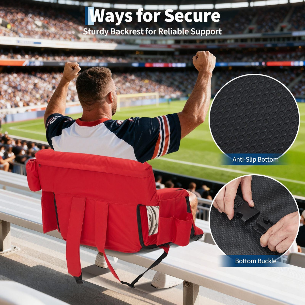 2 PCS Portable Folding Stadium Bleacher Chair Y519