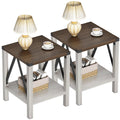 End Table Set of 2 with Storage Shelf T869