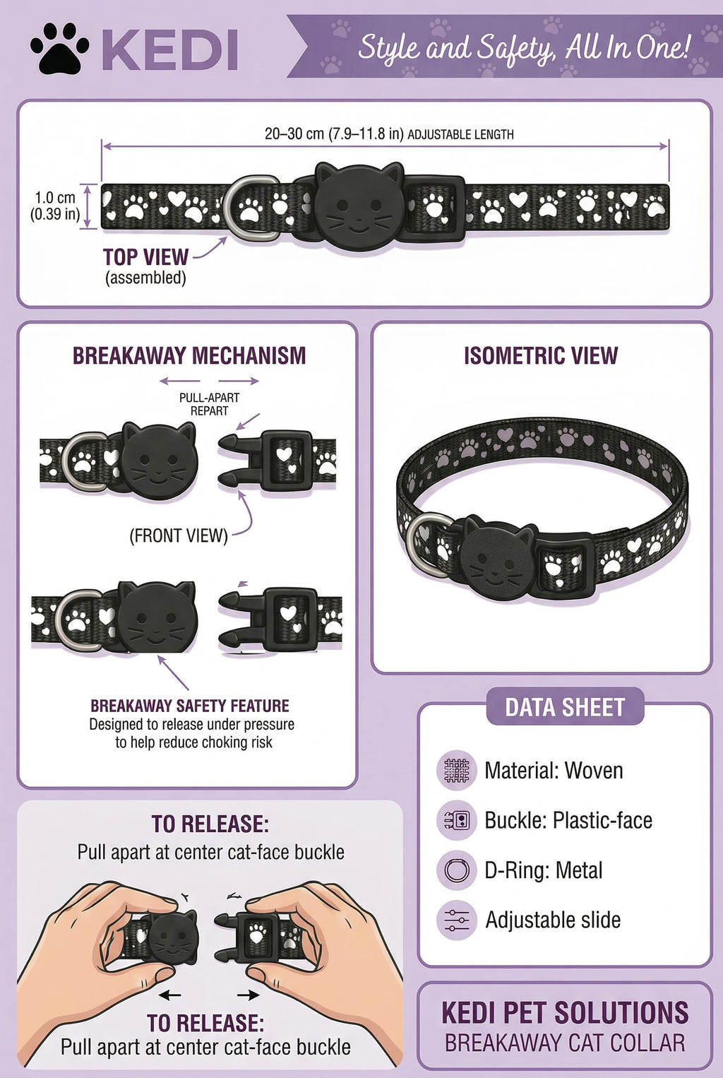Black Medium Cat Cone Collar T795578