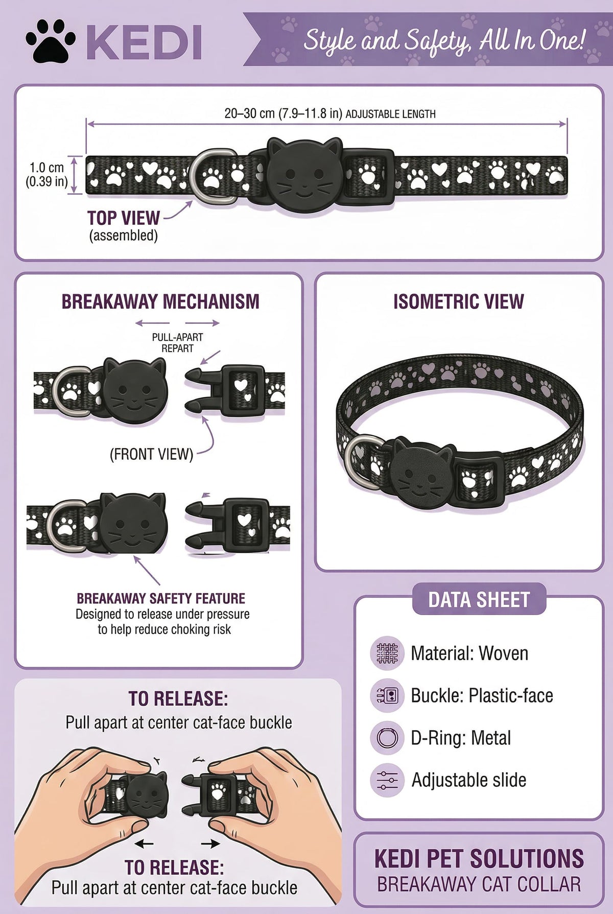 Black Medium Cat Cone Collar T795578