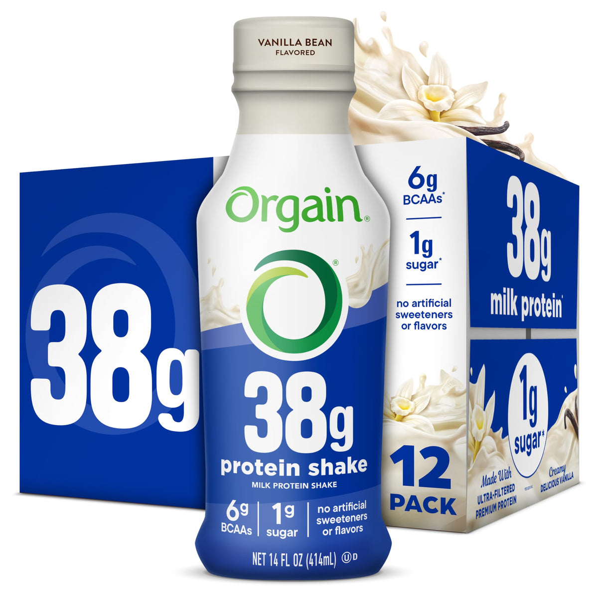High Protein Grass-Fed Shake, Vanilla, 14 oz, 12pk C220
