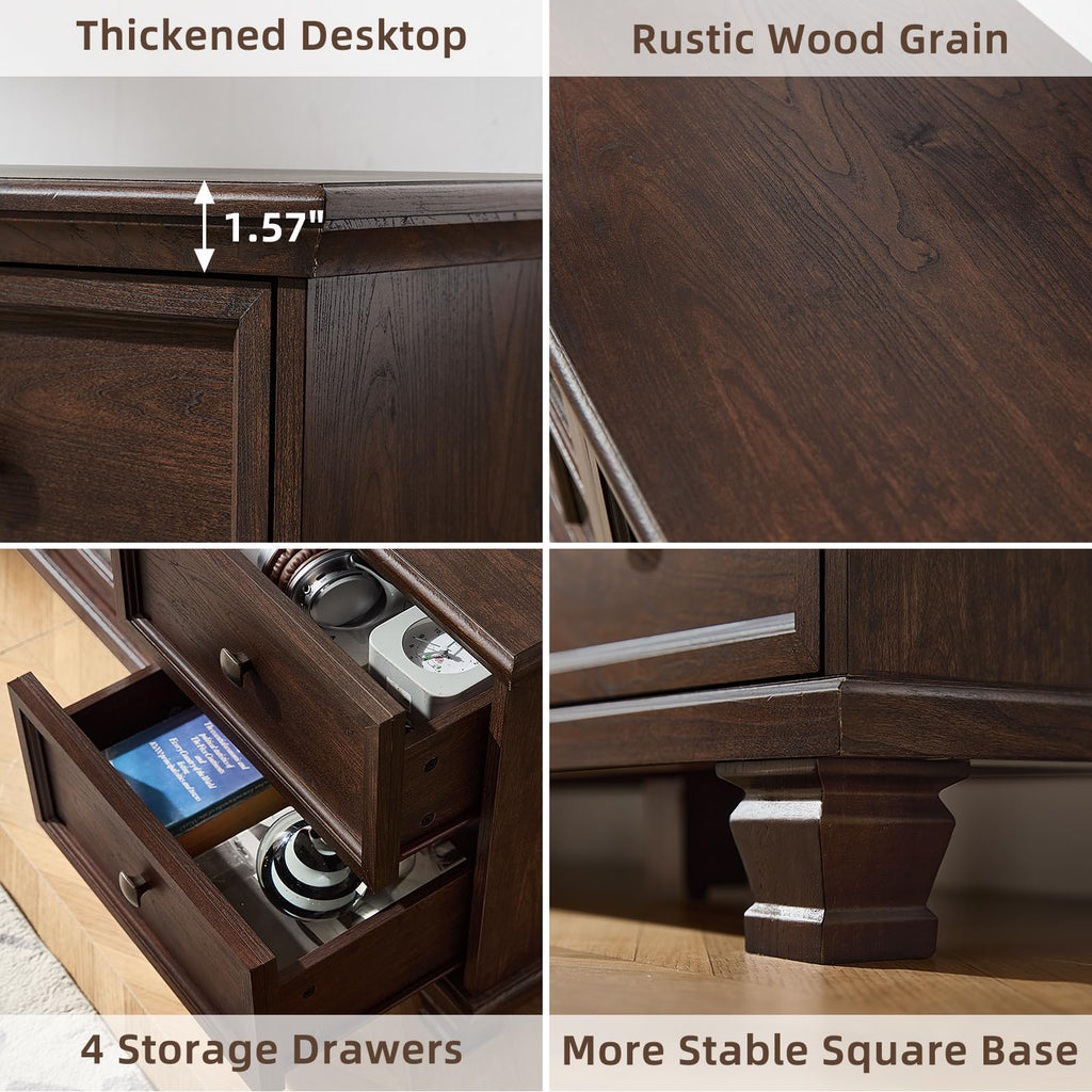 Farmhouse TV Stand with Glass Doors X2923