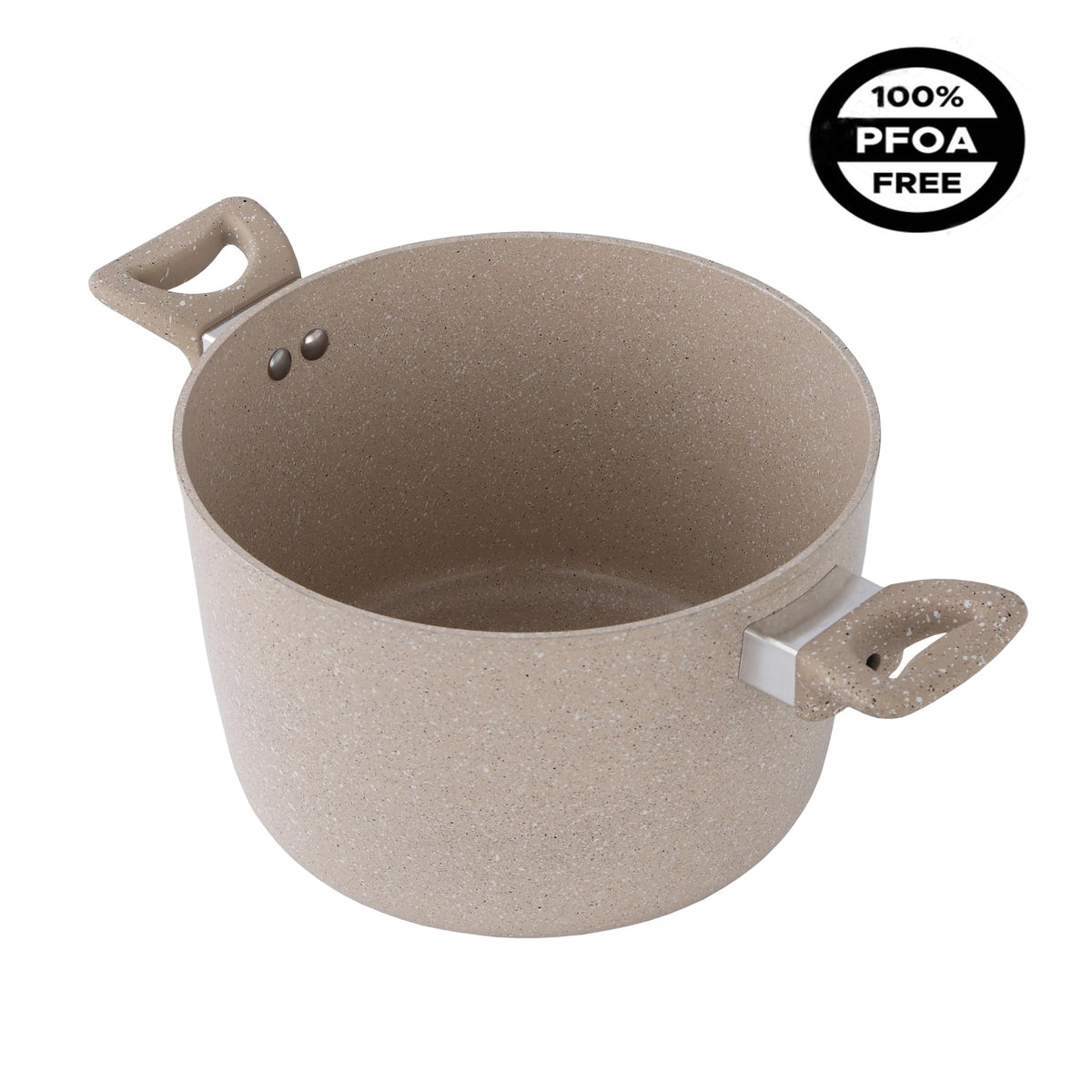 13-Piece Beige Marble Coated Non-Stick Cookware Set with Glass Lids M523000