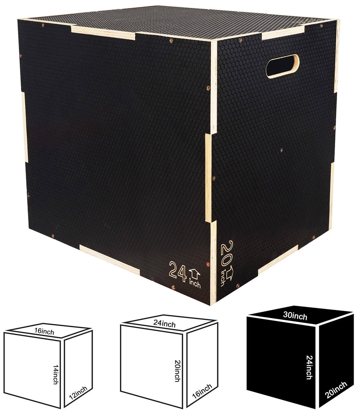 3 in 1 Non-Slip Wooden Plyo Box W593305