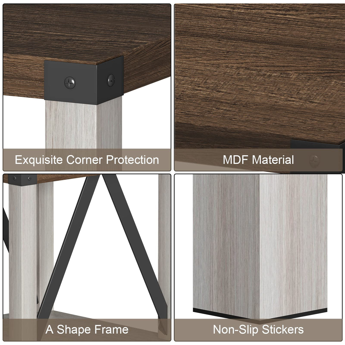 End Table Set of 2 with Storage Shelf T869