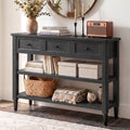 43" Farmhouse Entryway Table with 3 Drawers 2 Shelves O3787