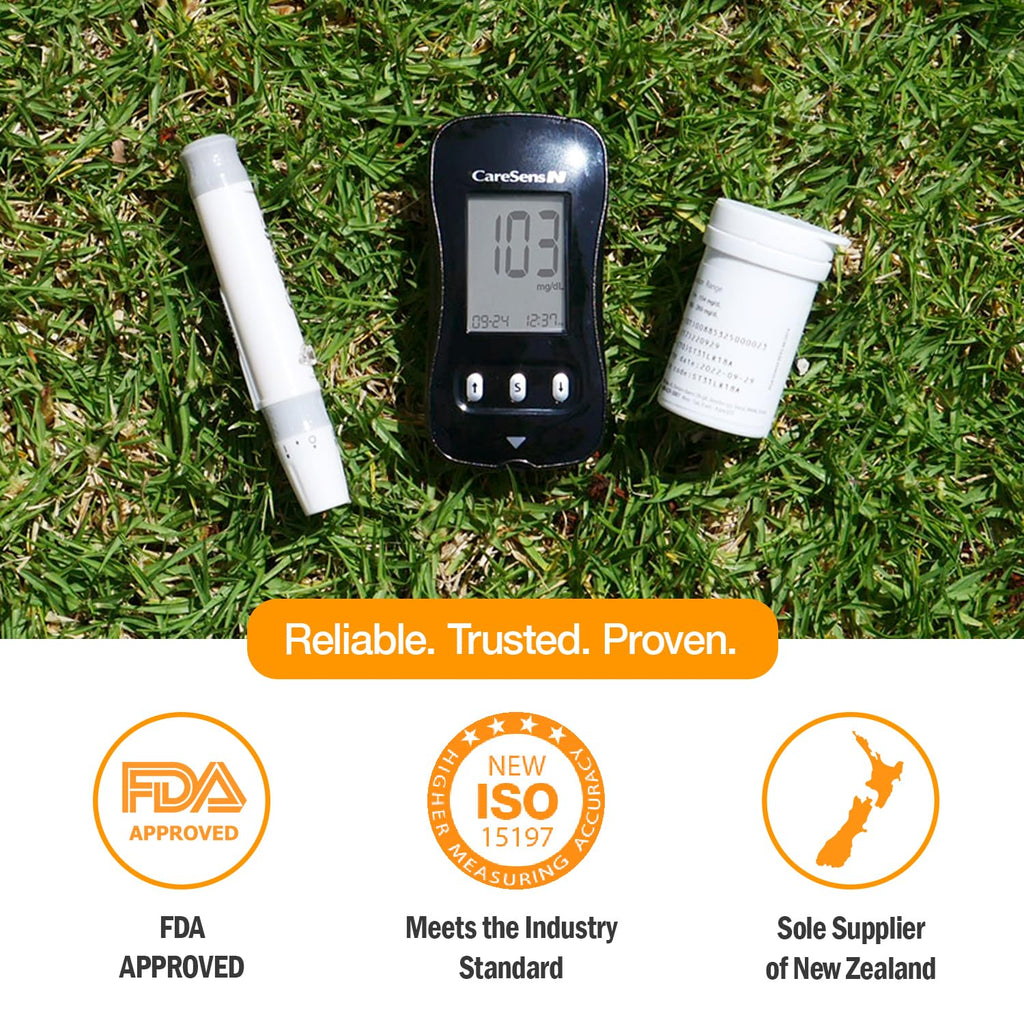 Blood Glucose Monitor Kit with 100 Test Strips, 100 Lancets, Lancing Device, Control Solution, Travel Case P9071