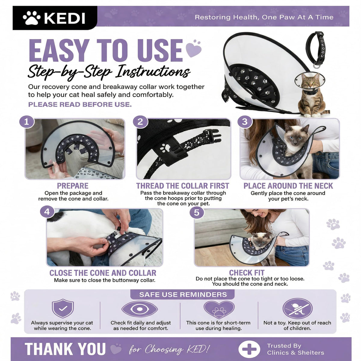 Black Medium Cat Cone Collar T795578