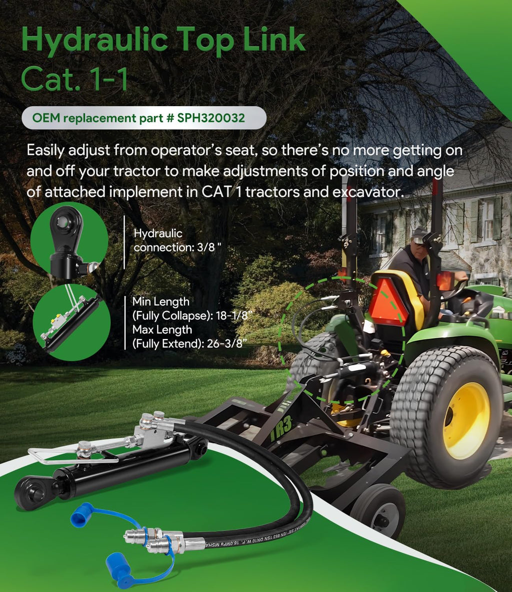 Hydraulic Top Link Cat. 1-1 with Locking Block and 2 Hose N62169