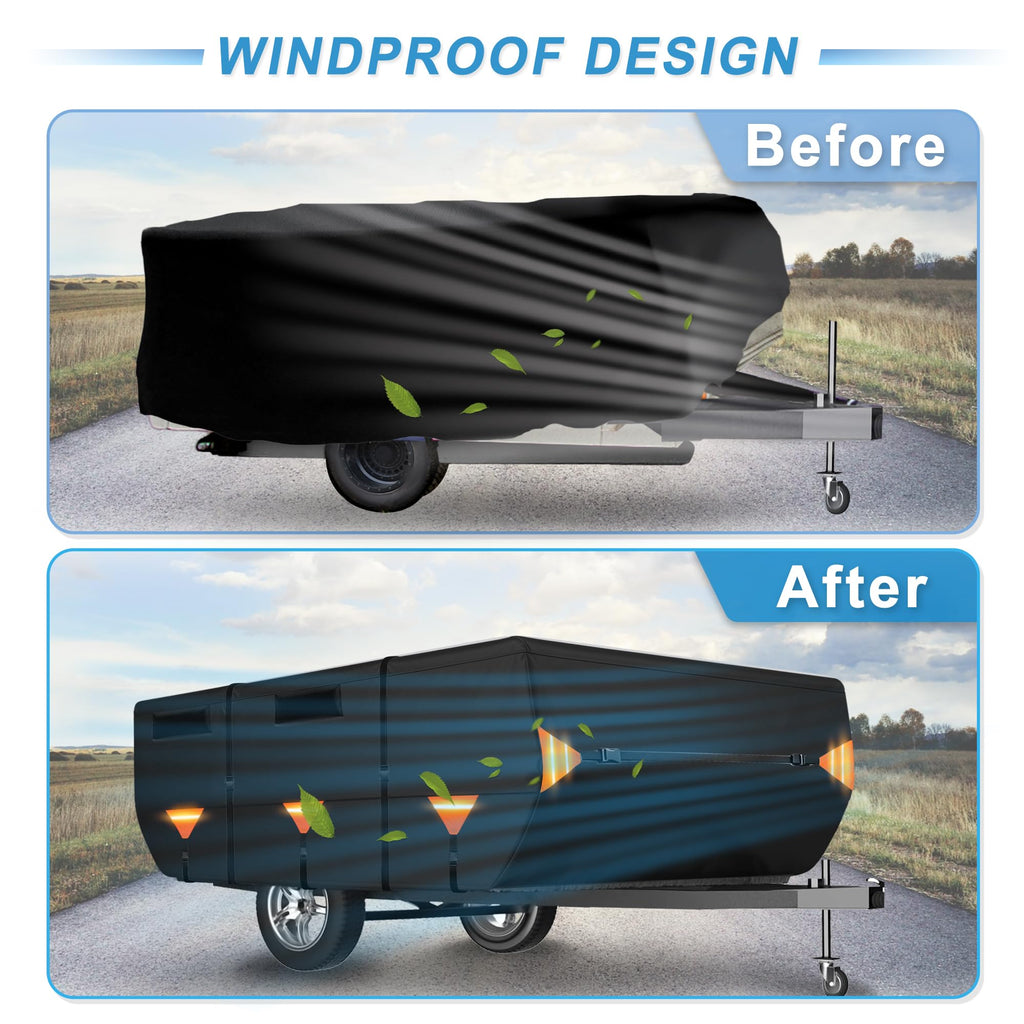 14ft-16ft Heavy Duty Oxford Waterproof Pop-Up Camper Cover F504782