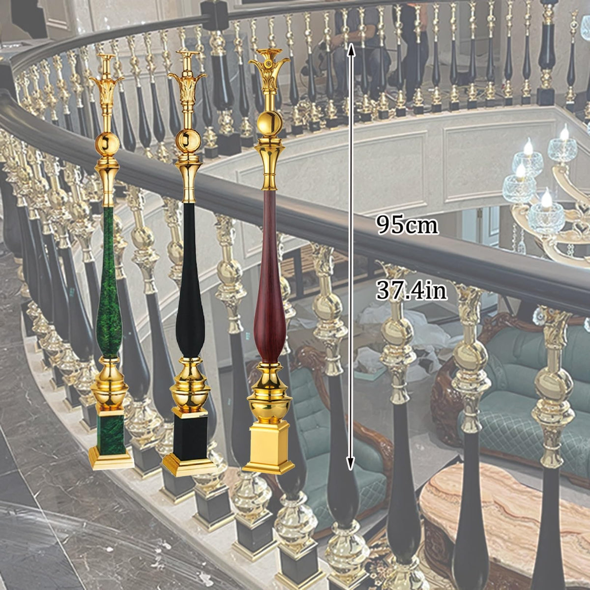 Black 6 Pack Aluminum Alloy Baluster Spindles X3515