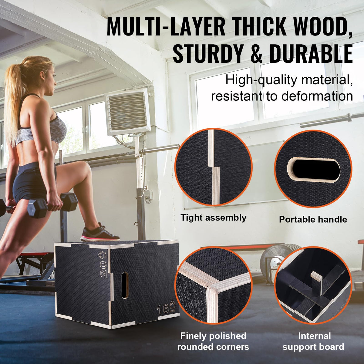 3 in 1 Wood Plyometric Jump Box D853606