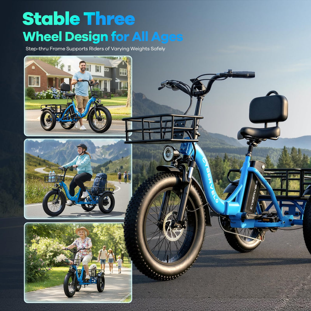 Fat Tire Folding Electric Trike M57950