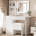 Vanity Desk with Charging Station and Storage I93554