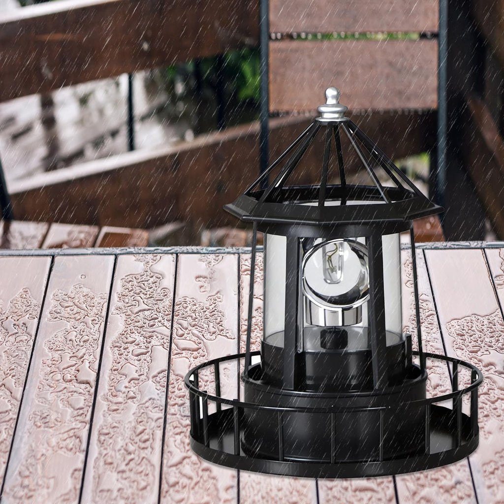 Black IP65 Waterproof Solar Rotating Lighthouse Light R15513
