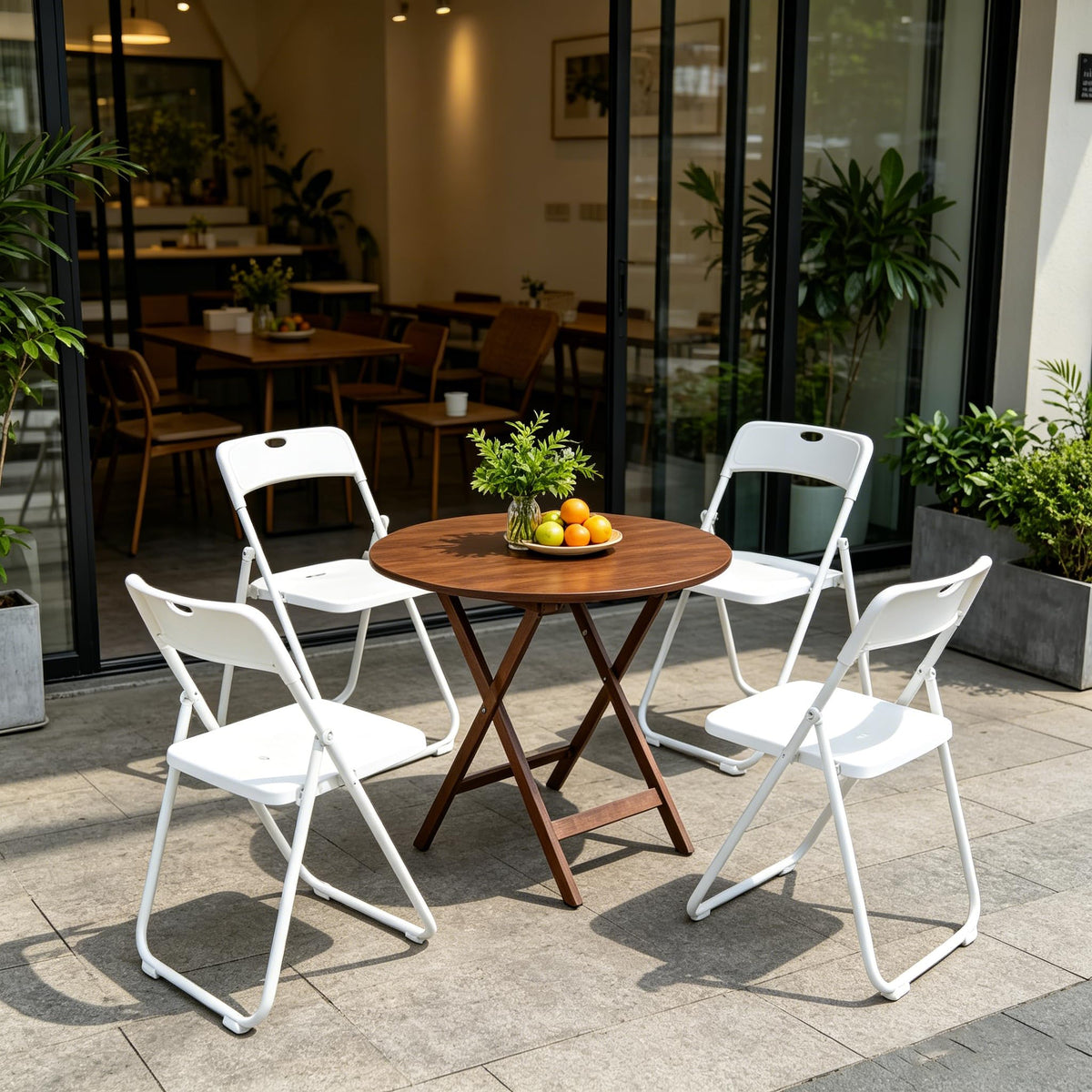 10 Pack White Plastic Folding Chairs T3607