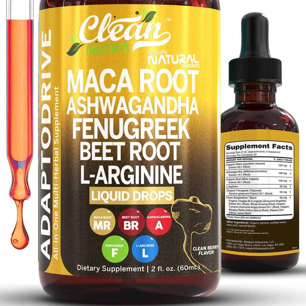 Organic Maca Root Liquid Drops with Ashwagandha and Fenugreek J983