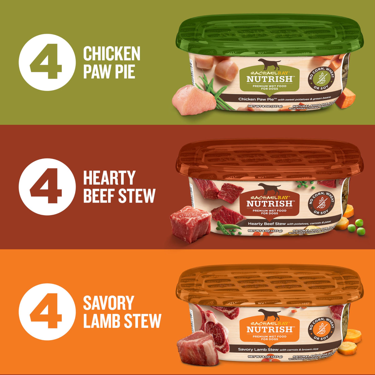 Savory Favorites Wet Dog Food Variety Pack, 8 oz Tubs E831339