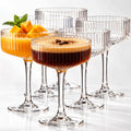 Ribbed Martini Glasses Set of 6 E529