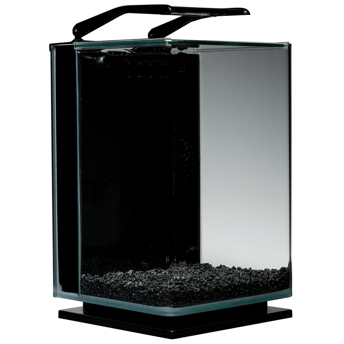 Glass LED Aquarium Kit, 5 Gallons, Hidden Filtration, Black L28779