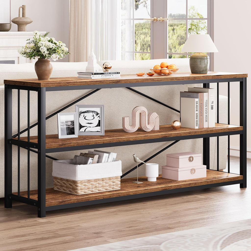 70 Inch Rustic Brown Console Table T7677