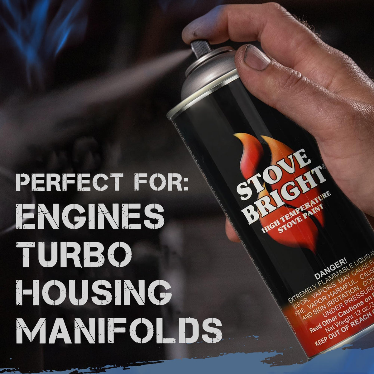 High Temp Metallic Blue Satin Spray Paint 12 Oz Can Q134149