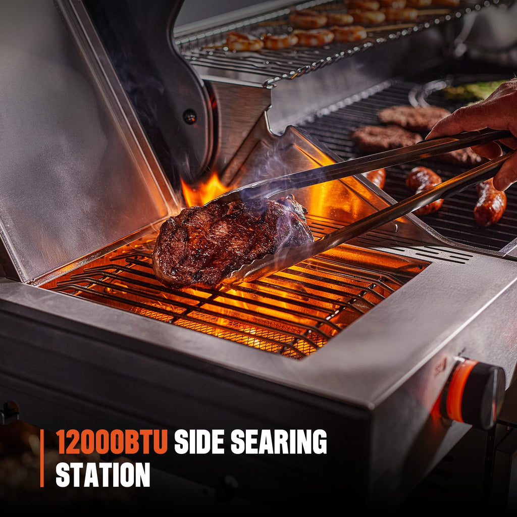 6+1 Burner Propane Gas Grill with Cover and Rotisserie Kit Z990