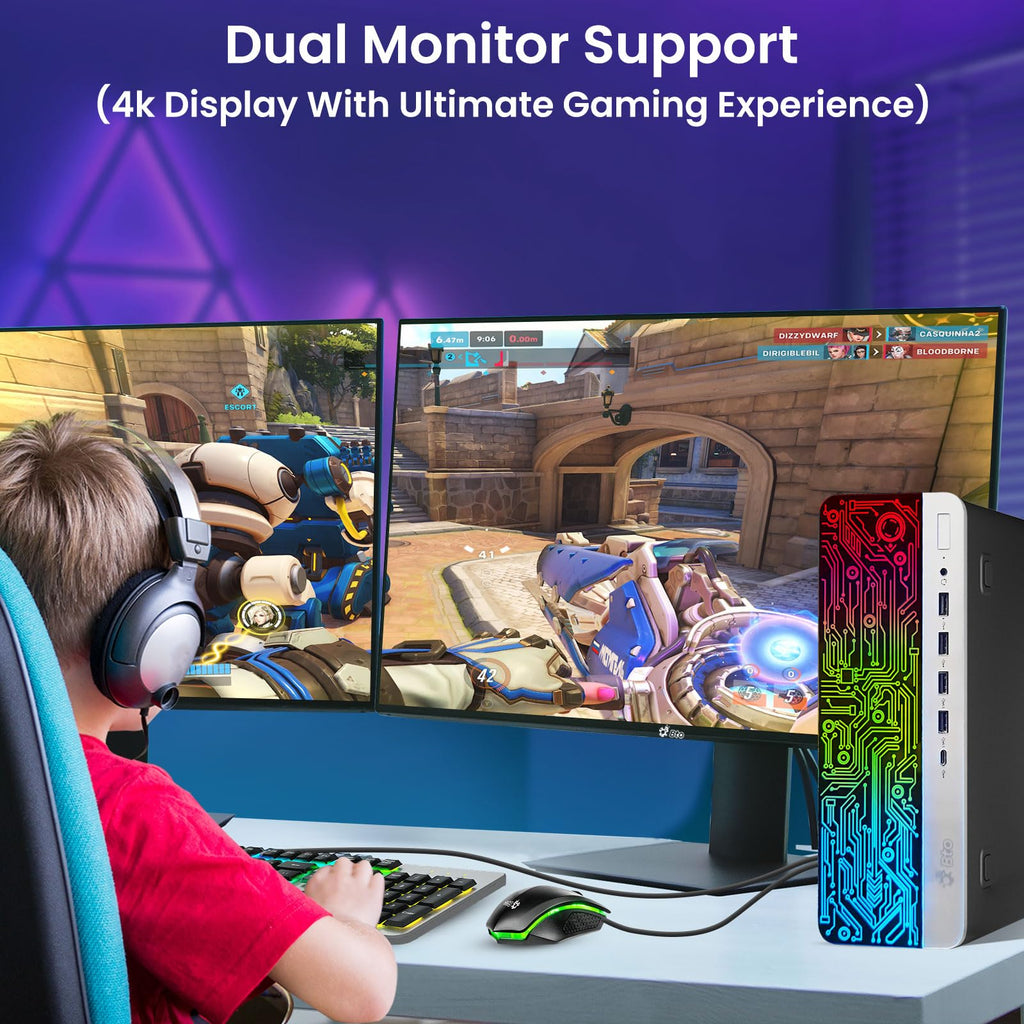 Intel Core i5 16GB DDR4 1TB SSD GT 1030 Gaming Desktop PC with 24 Inch Monitor I2368