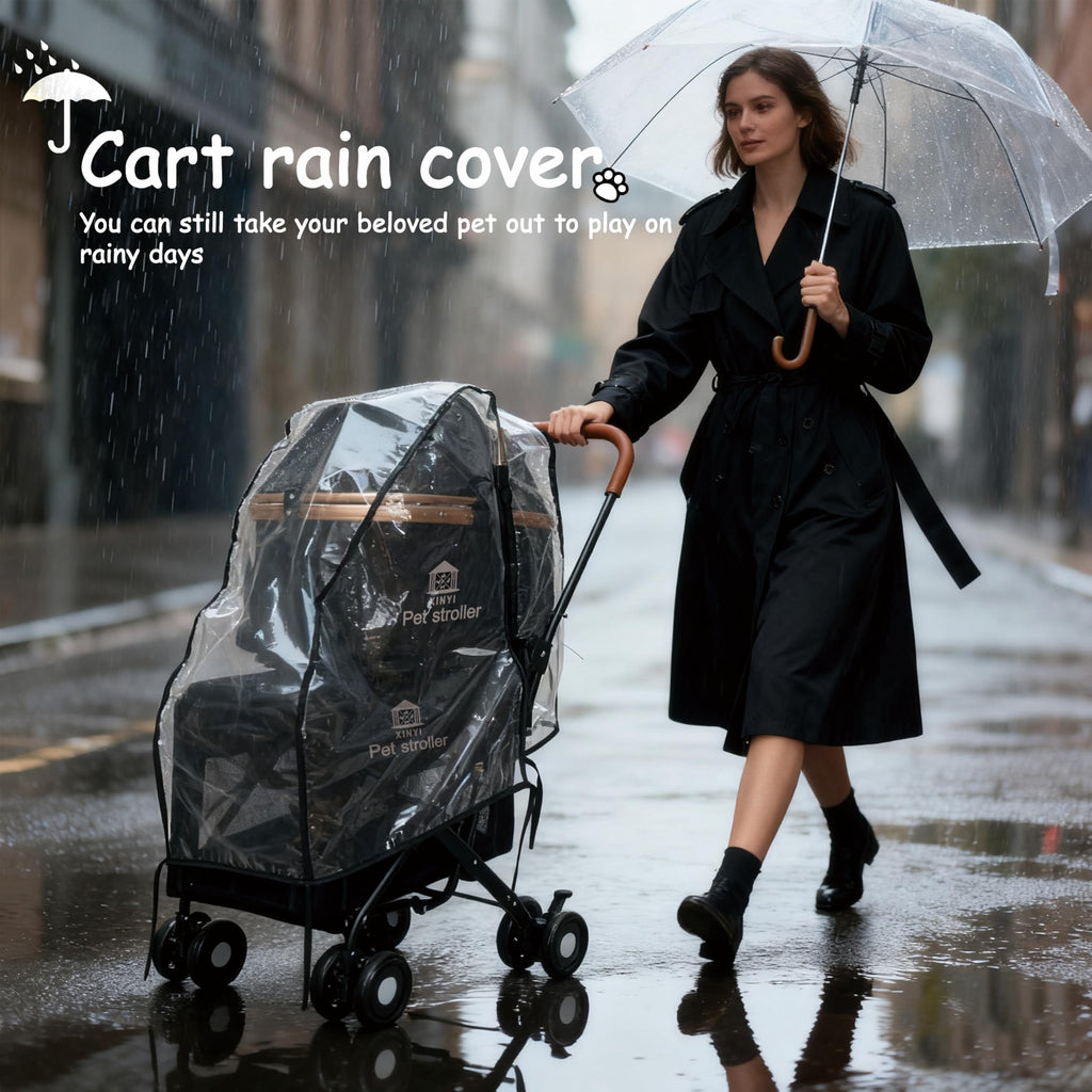 XL Extra-Large Double Pet Stroller with Weather Cover Y89436